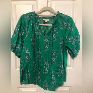 NWOT Knox Rose Green Patterned Women's Top